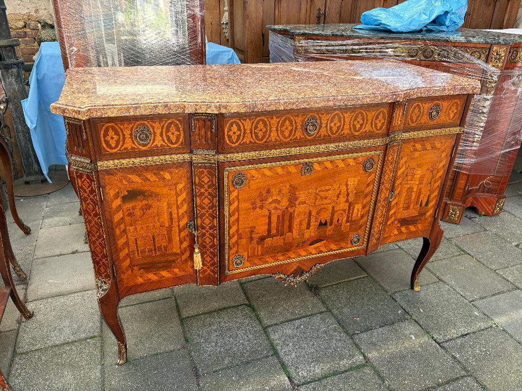 Prachtige Franse commode in marqueterie in topstaat, Antiek en Kunst, Ophalen