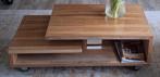 Salontafel Xooon Piura 120x60 cm - massief hout op wielen, Ophalen, Gebruikt, 100 tot 150 cm, Modern, Industrieel