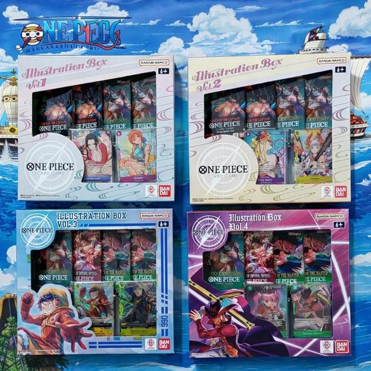 One Piece Illustration Box Vol. 1-4 - Complete Set, Hobby en Vrije tijd, Verzamelkaartspellen | Overige, Nieuw, Boosterbox, Ophalen of Verzenden
