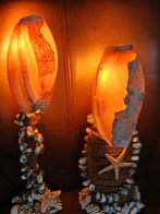 Unieke schelplampen 46 en 41cm 1koop 55€, Huis en Inrichting, Lampen | Tafellampen, Ophalen, Minder dan 50 cm