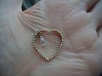 mooie echt zilveren hanger open hartje pegeltje goud verguld, Sieraden, Tassen en Uiterlijk, Kettinghangers, Nieuw, Ophalen of Verzenden