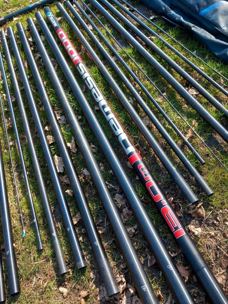 Vaste hengel/pack Matrix Nemesis 1000(de rode!) >> 13m, Watersport en Boten, Hengelsport | Witvissen, Zo goed als nieuw, Vaste hengel