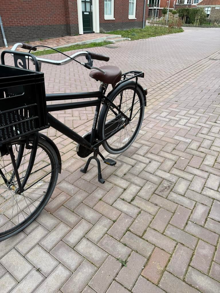 Herenfiets met krat, Fietsen en Brommers, Fietsen | Heren | Herenfietsen, Ophalen, Zo goed als nieuw, Overige merken