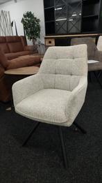 Draaistoel Gestoffeerd in Milan Lichtgrijs super actie, Draaistoel Gestoffeerd in Milan Lichtgrijs zwart metaal poot, Nieuw, Ophalen of Verzenden