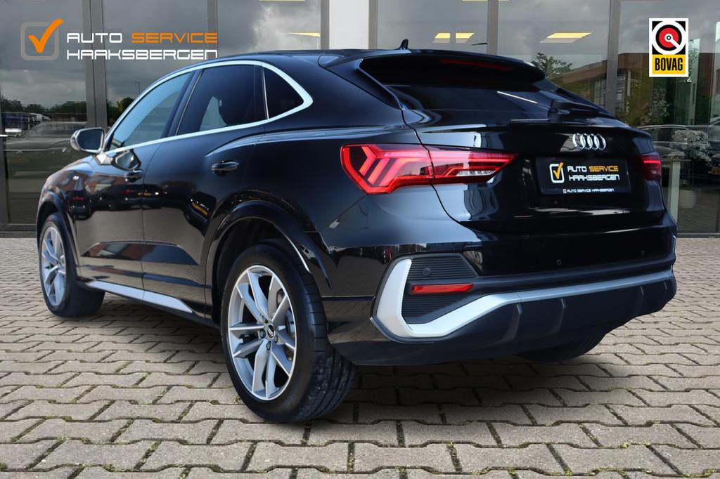 Audi Q3 Sportback 45 TFSI e S-Line | ACC | Camera | Virtual, Auto's, Audi, Gebruikt, Leder en Stof, Zwart, Hybride Elektrisch/Benzine