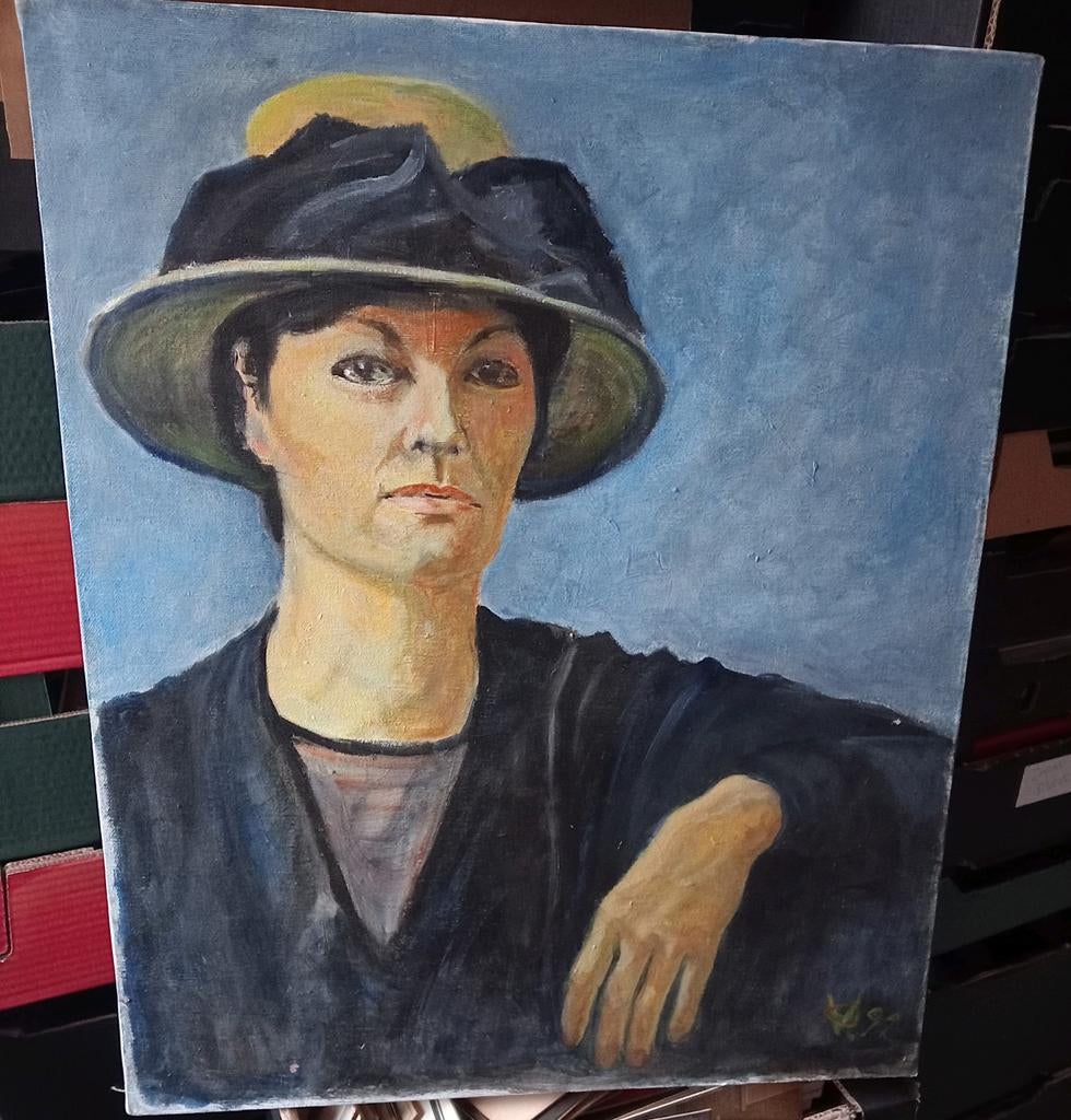 Valerie Overdijk 1993 portret olieverf op doek, Ophalen of Verzenden