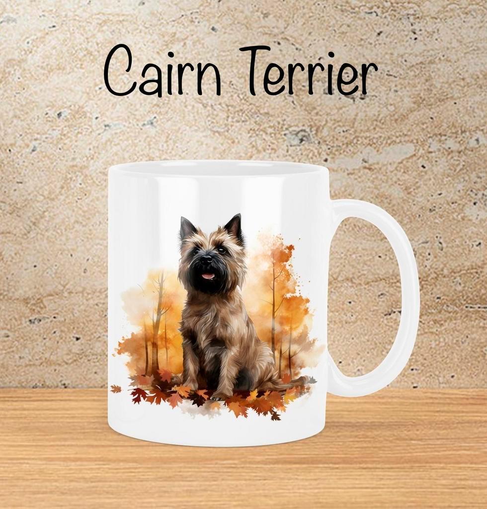 Cairn Terriër Herfstmok, Verzenden, Nieuw, Overige stijlen, Kop(pen) en/of Schotel(s)