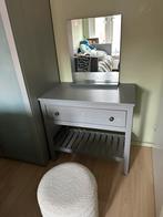 Grijze kaptafel / Make-up tafel met spiegel, Ophalen, 100 tot 150 cm, 50 tot 100 cm, Zo goed als nieuw