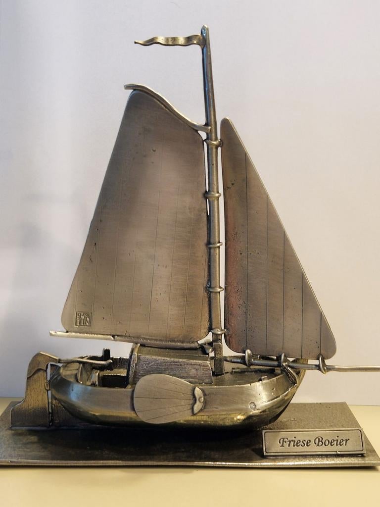 Tinnen Friese boeier, Hobby en Vrije tijd, Modelbouw | Boten en Schepen, Zo goed als nieuw, Ophalen of Verzenden