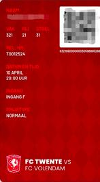 Te koop: kaart FC Twente-Volendam (eventueel 3 stuks), Tickets en Kaartjes, Sport | Voetbal, Seizoenskaart, Eén persoon