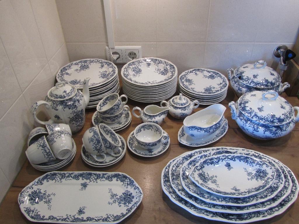 Valeria blauw Villeroy en Boch serviesdelen, Overige typen, Ophalen of Verzenden, Zo goed als nieuw, Overige stijlen