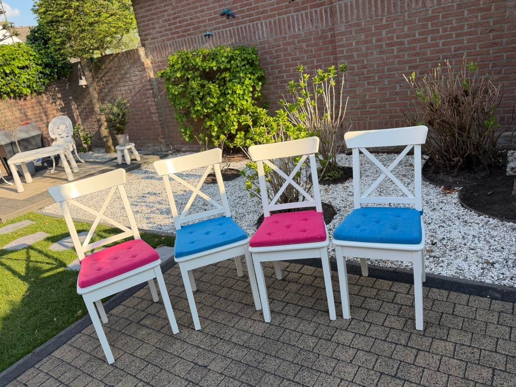 IKEA stoelen (6 stuks) + kussens, Ophalen of Verzenden, Zo goed als nieuw
