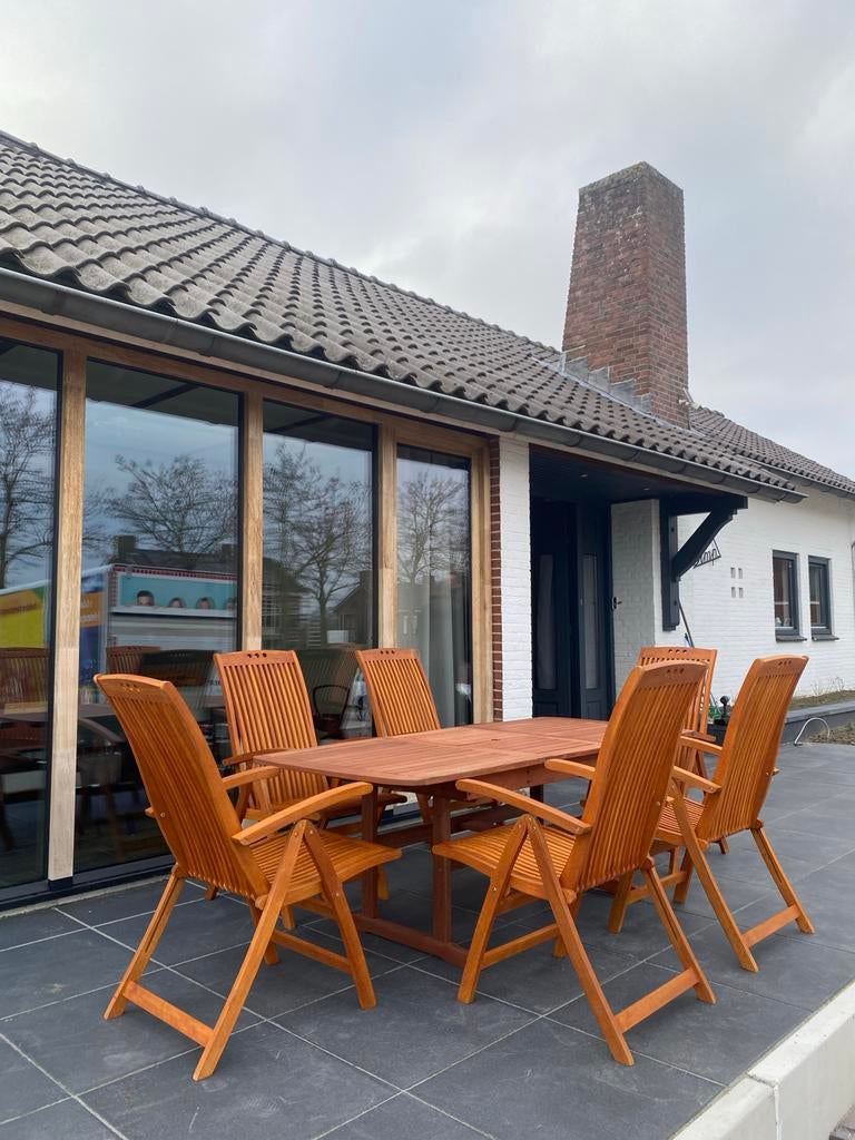 Nieuwe hardhouten tuinset, Ophalen, Eettafel, Hardhout, 6 zitplaatsen