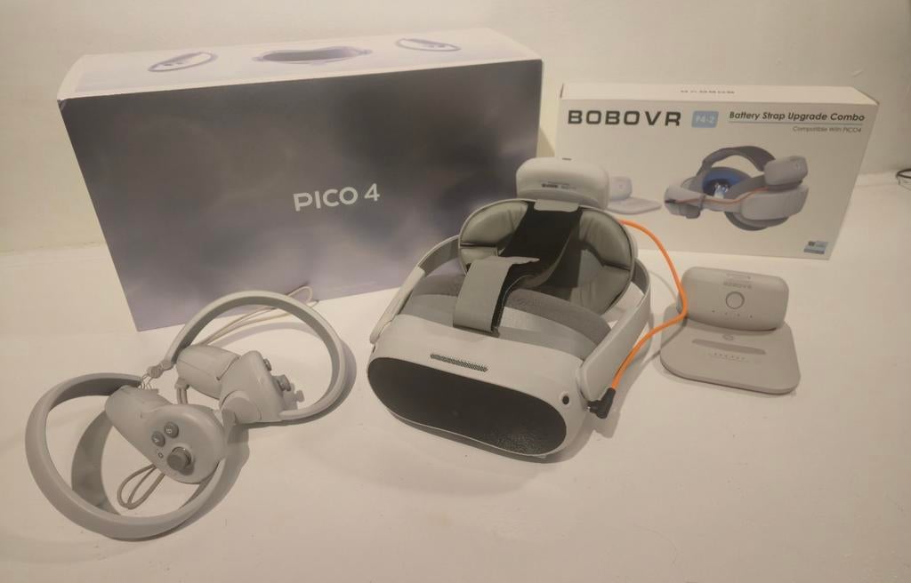 Pico 4 VR headset + BoboVR P4-2 Battery Strap, Ophalen of Verzenden, Zo goed als nieuw, Overige platformen