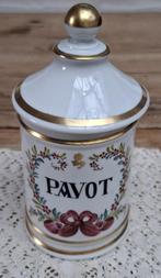 Oude sierlijke Franse apothekerspot PAVOT, Papaver, Antiek en Kunst, Curiosa en Brocante, Ophalen of Verzenden