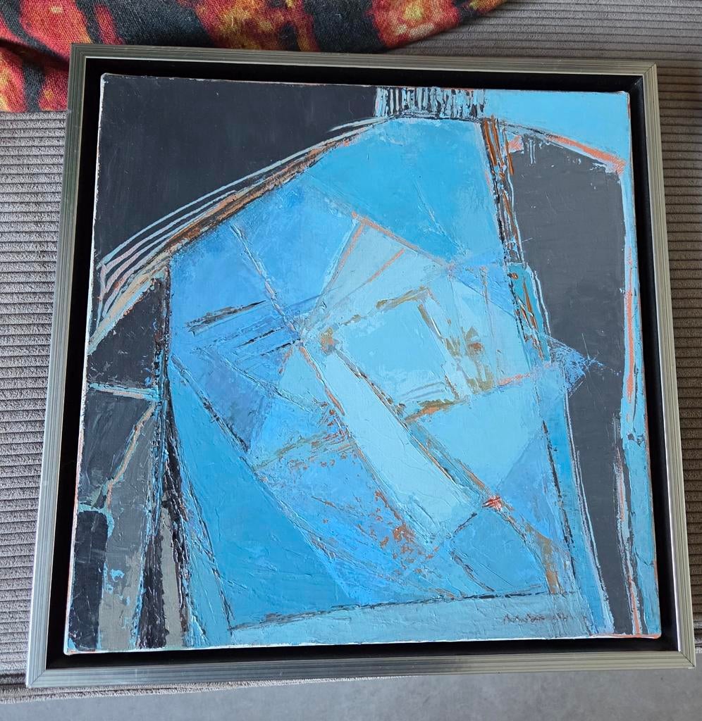 Abstract olieverf Jan Jonges Amsterdam, Antiek en Kunst, Ophalen of Verzenden