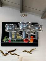 Lamp vintage Space Age Raak jaren 60 chromen hanglamp., Ophalen of Verzenden