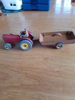 Oude Dnky Toys tractor  met  kar, Ophalen of Verzenden, Gebruikt, Tractor of Landbouw, Dinky Toys