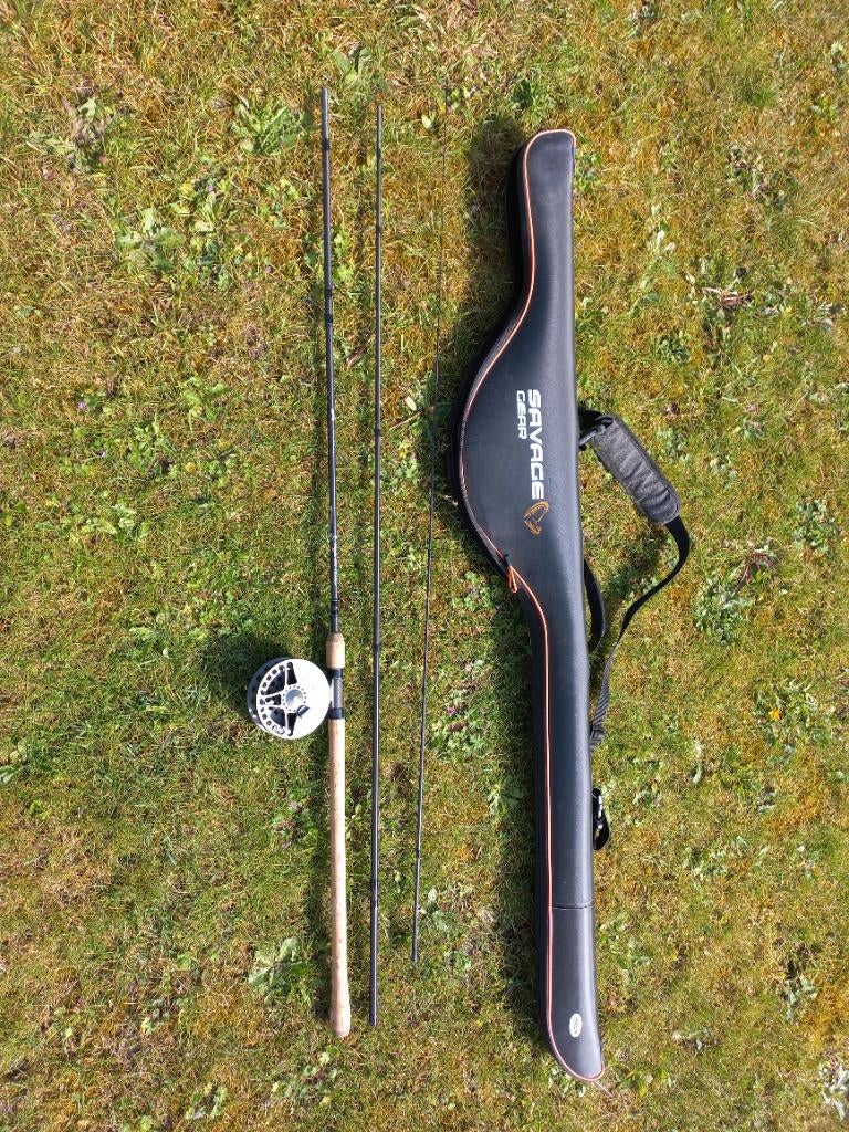 Vliegvis hengel en molen, Watersport en Boten, Ophalen, Zo goed als nieuw, Complete set