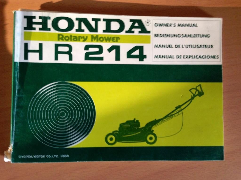 Bedieningshandleiding Honda HR 214, Tuin en Terras, Ophalen of Verzenden, Gebruikt, 50 cm of meer