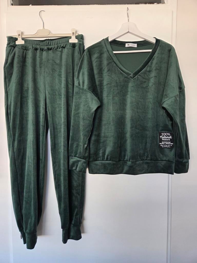 Dames velours huispak groen, Kleding | Dames, Huispakken, 3K Fashion, Ophalen of Verzenden, Nieuw, Groen
