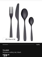 IKEA Tillagd Zwart Bestek Set van 24 Stuks, Ophalen, Zo goed als nieuw, Rvs of Chroom, Vaatwasserbestendig