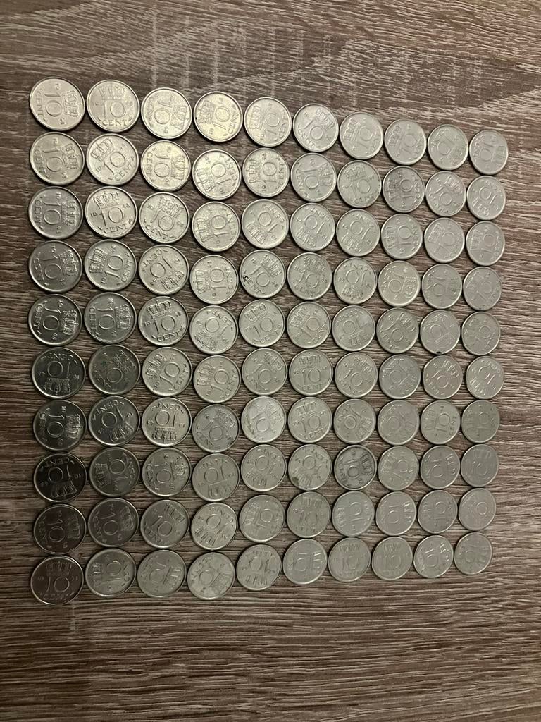 10 cent gulden 1948 jaar 100 stuks., Postzegels en Munten, Munten | Nederland, Ophalen of Verzenden, Koningin Wilhelmina, 10 cent