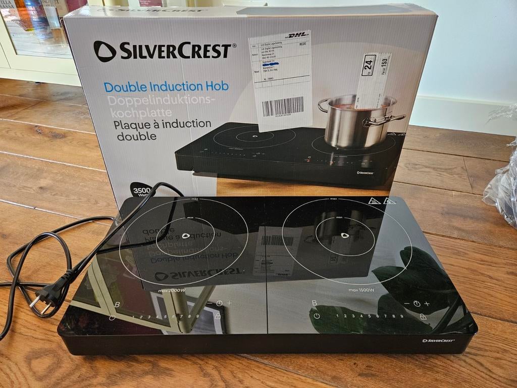 Nieuwe SilverCrest dubbele Inductiekookplaat 3500W, Witgoed en Apparatuur, Kookplaten, Ophalen, Nieuw, 3 kookzones of minder, Inductie