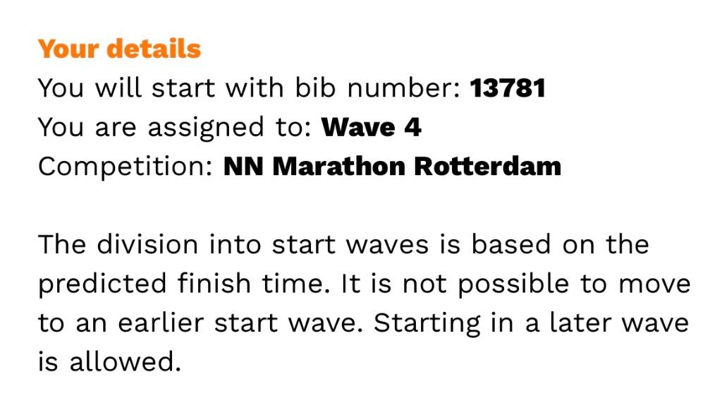 NN Rotterdam marathon, Eén persoon