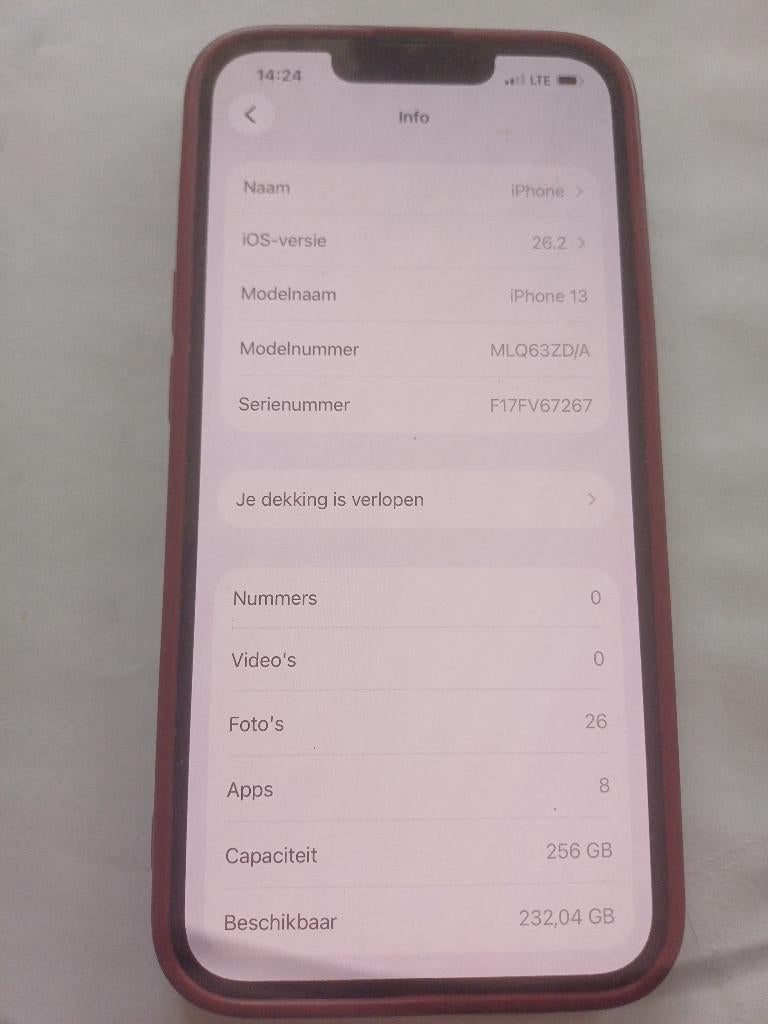 Iphone 13      256 GB, 89 %, Zwart, IPhone 13, Zo goed als nieuw