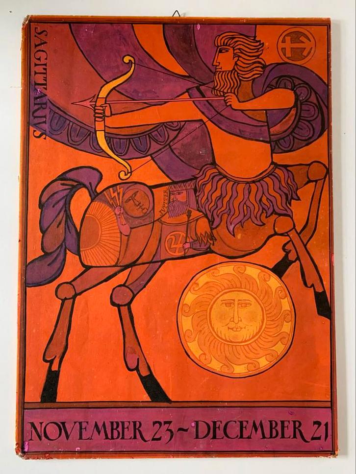 Jaren 70 poster sterrenbeeld Boogschutter, Verzamelen, Posters, Gebruikt, Overige onderwerpen, A1 t/m A3, Rechthoekig Staand, Ophalen