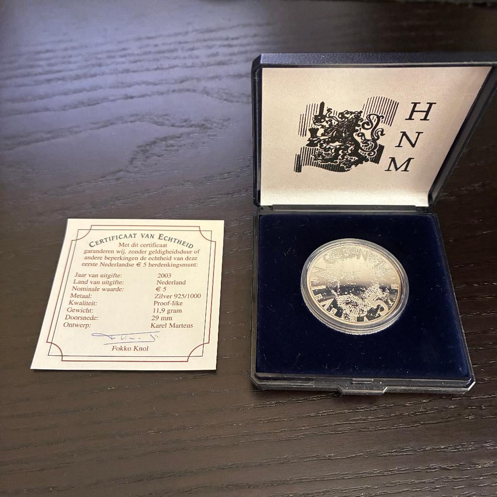Het Van Gogh Vijfje 2003 | Nederland | Zilver | Proof-like, Postzegels en Munten, Koningin Beatrix, Zilver, Euro's, Ophalen of Verzenden