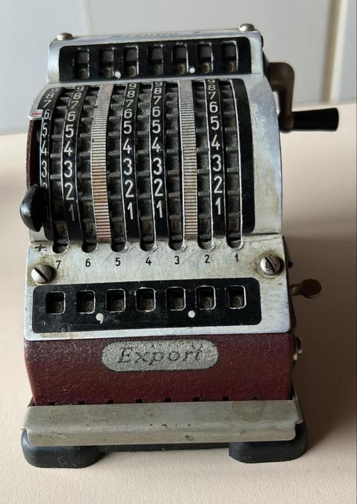 Antieke mechanische rekenmachine, Antiek en Kunst, Antiek | Kantoor en Zakelijk, Ophalen of Verzenden