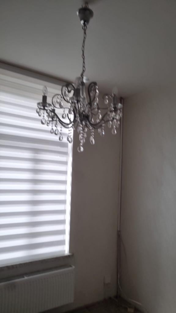 Elegante Kroonluchter met Kristallen, Ophalen, Zo goed als nieuw, Glas, Klassiek, Elegant