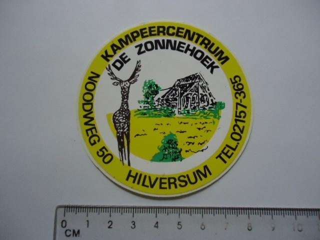 sticker oud Camping Zonnehoek hilversum camper caravan, Verzenden, Zo goed als nieuw, Bedrijf of Vereniging