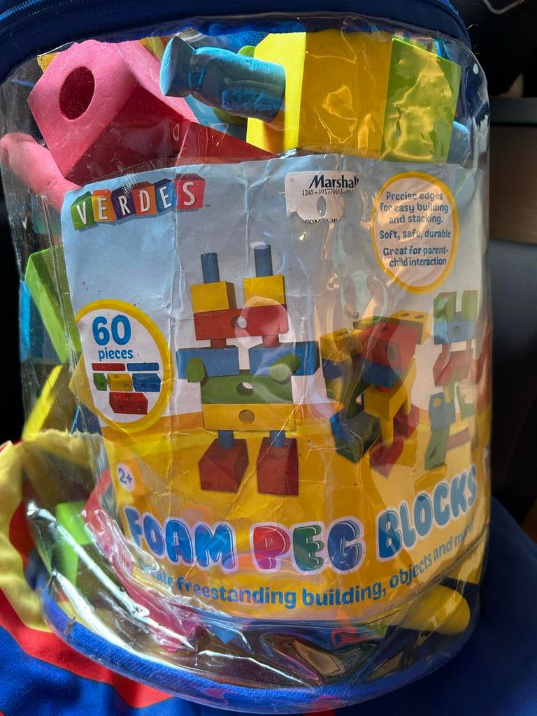 Verdes Foam Peg Blocks - 60 Stuks, Kinderen en Baby's, Speelgoed | Bouwstenen, Ophalen, Zo goed als nieuw, Overige merken
