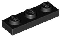 Lego plaatjes/plates 1x3 zwart 10 stuks losse onderdelen, Ophalen of Verzenden, Gebruikt, Losse stenen, Lego