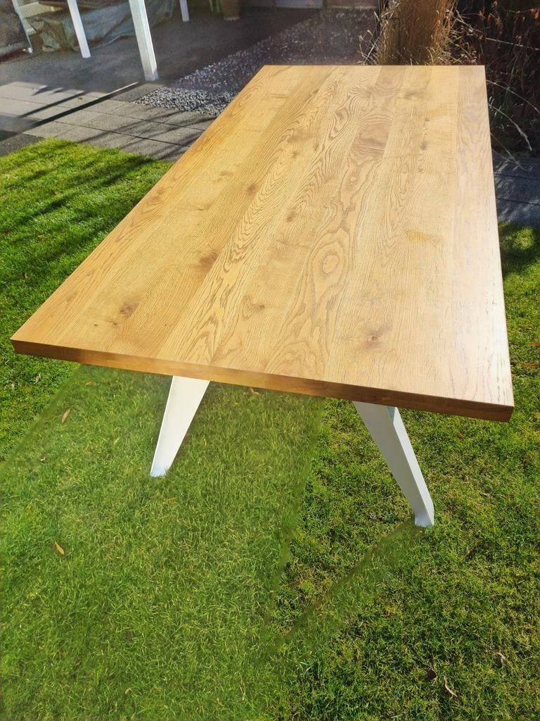 Eetkamertafel massief eikenhout 95x200cm, Huis en Inrichting, Tafels | Eettafels, Ophalen, Eikenhout, 50 tot 100 cm, Zo goed als nieuw