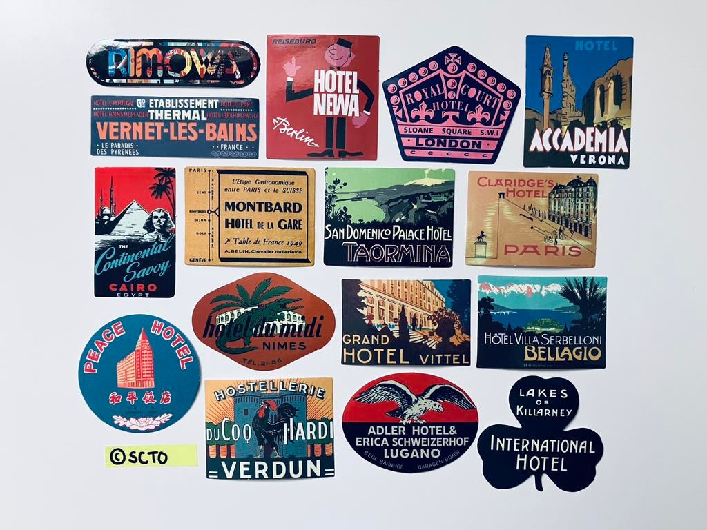 Stickers travel hotel Rimowa koffer laptop vintage look, Ophalen of Verzenden, Nieuw, Overige typen