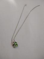 Zilverkleurige ketting met klavertje vier hanger, Ophalen, Overige materialen, Met strass, Zo goed als nieuw