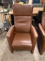 2 bruin leren relaxfauteuils - prominent €50,- p.s, Ophalen, Minder dan 50 cm, ., 75 tot 100 cm