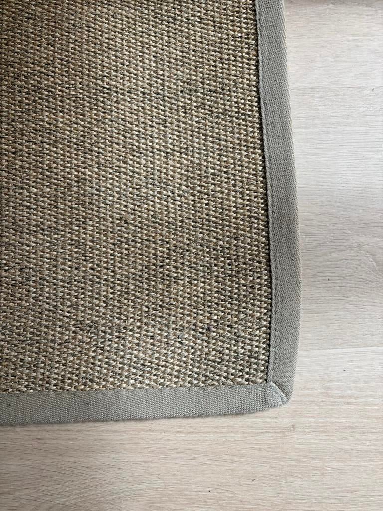 Jute kleed met linnen rand, Huis en Inrichting, Stoffering | Tapijten en Kleden, Ophalen, Gebruikt, Beige, 150 tot 200 cm