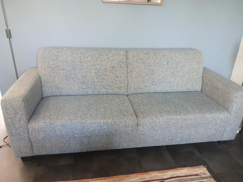 Te koop z.g.a.n. 4 zits bank blauw gemêleerd  1,5 jaar oud, Huis en Inrichting, Banken | Bankstellen, Ophalen, 75 tot 100 cm, Zo goed als nieuw