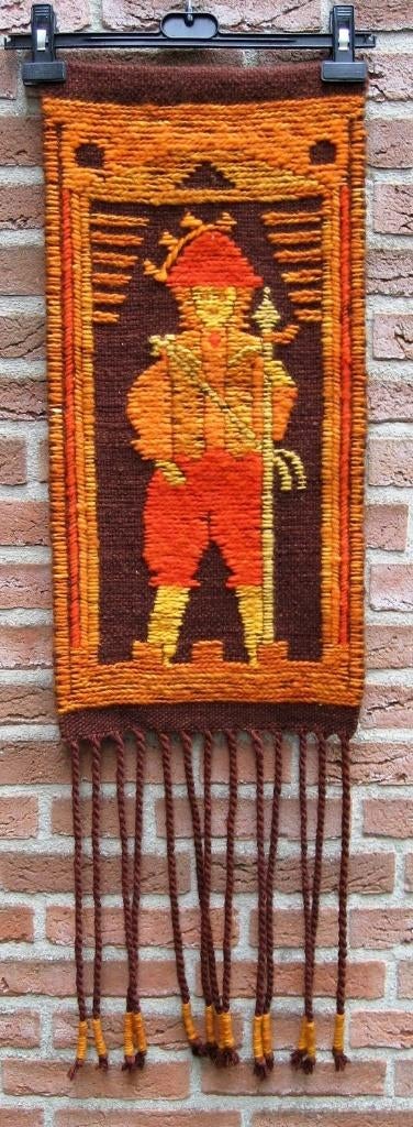 Pools wandkleden  twee stuks.Uit de jaren 70 Handwerk.Wol., Antiek en Kunst, Curiosa en Brocante, Ophalen of Verzenden