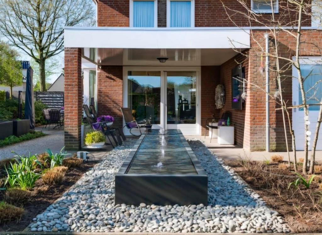 Moderne aluminium watertafel met verlichting en pomp, Ophalen, Zo goed als nieuw, Aluminium, Overige typen