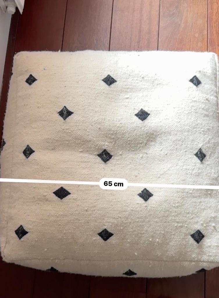 Nieuwe Marokkaanse poef met vulling - 65x65 cm, Huis en Inrichting, Banken | Voetenbanken en Poefen, Ophalen, Vierkant, Nieuw