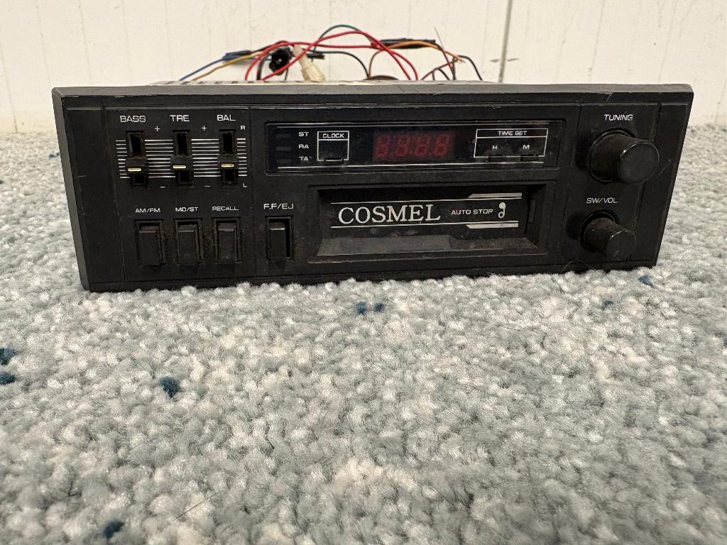Vintage Cosmel jaren 80 Autoradio met cassette, Ophalen of Verzenden, Gebruikt