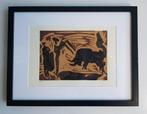 Picasso Before the Goading of the Bull Linocut Genummerd, Ophalen of Verzenden