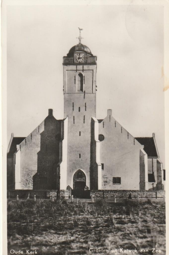 Katwijk aan zee  Oude kerk, Ophalen of Verzenden, 1960 tot 1980, Gelopen, Zuid-Holland