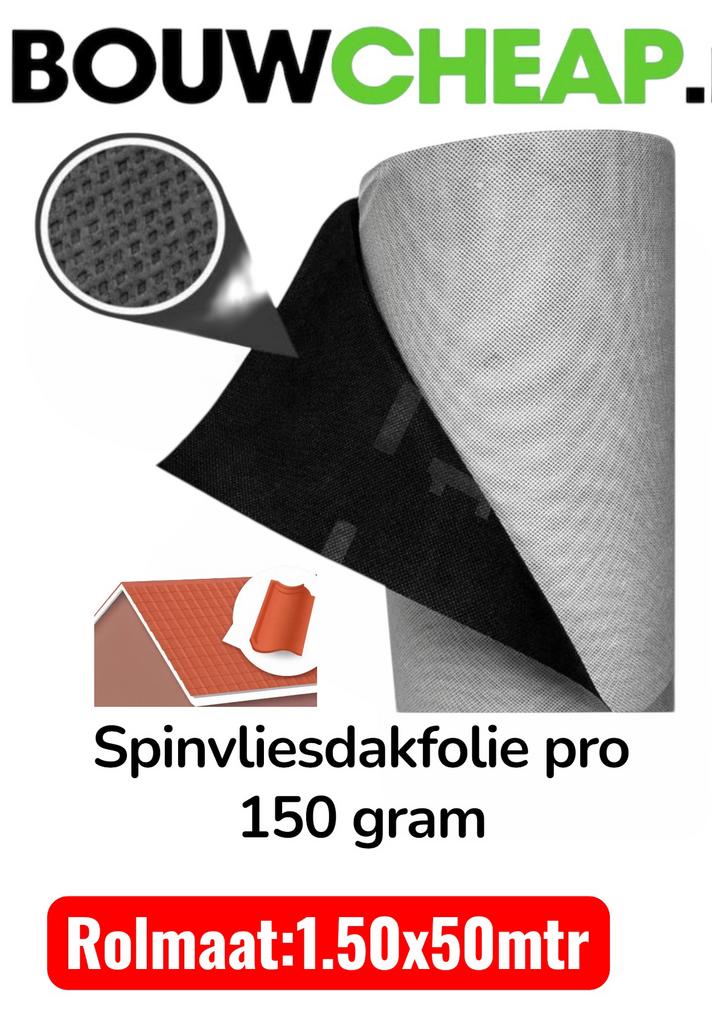 Spinvliesfolie pro 1.50x50mtr.150grams.